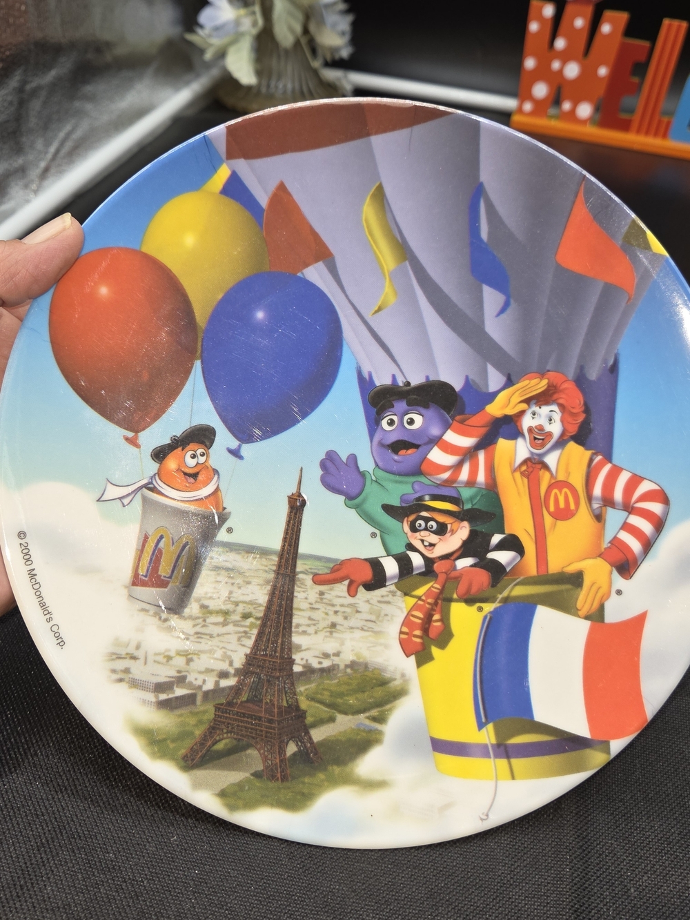 Vintage 2000 McDonald's  Collector Plate Hot Air Balloon Eiffel Tower Paris
